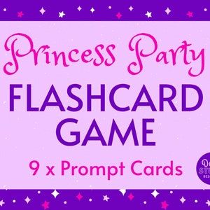 Princess Party FLASHCARD SPEL voor feesten, danslessen of scherm delen via Zoom