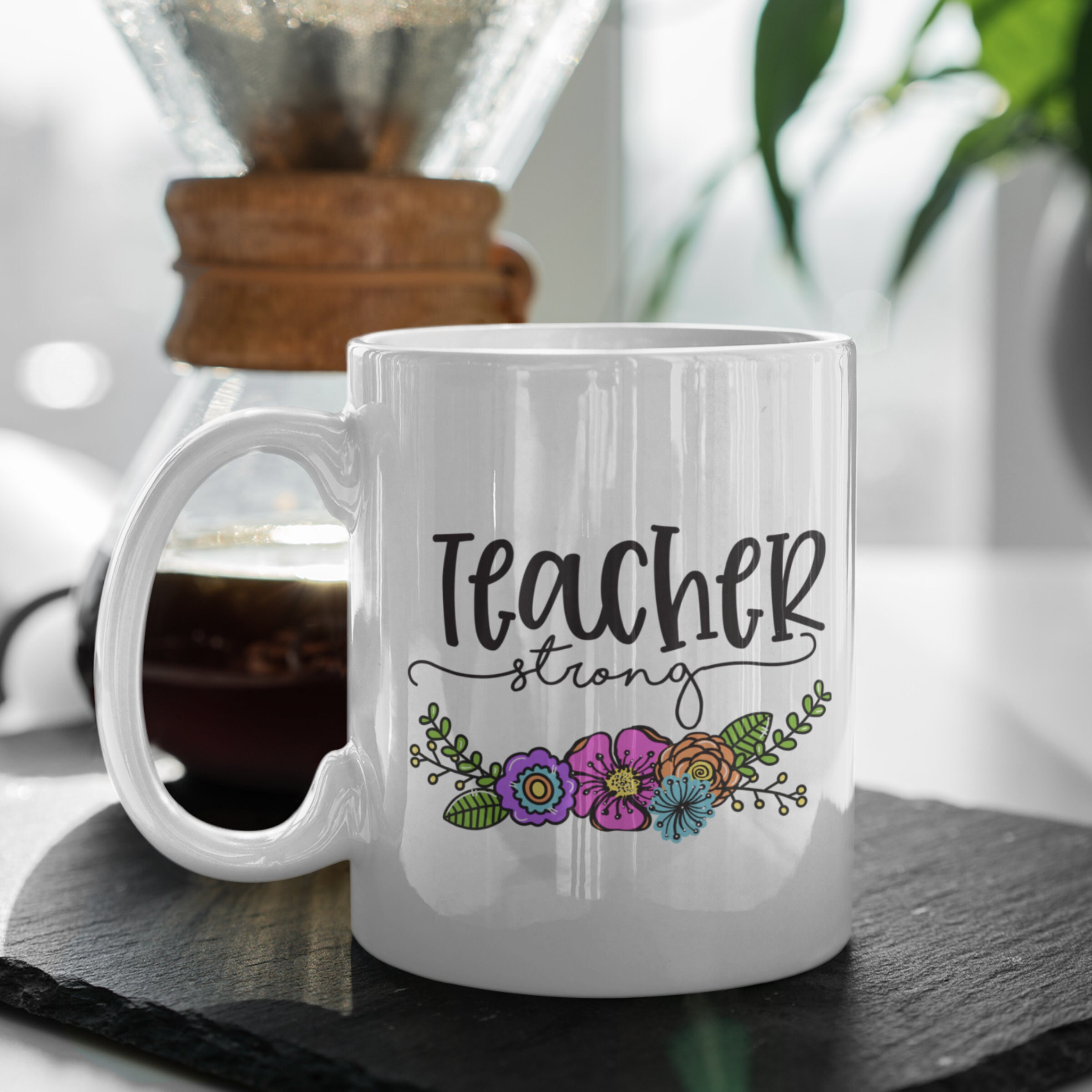Teacher Strong Coffee Mug Tea Cup Gift for Teacher Etsy
