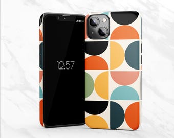 Bauhaus Era Modern Phone Case Tough Fun Design | iPhone, Samsung Galaxy and Google Pixel | Artistic Eye Catching Cell Phone Cover 51-6
