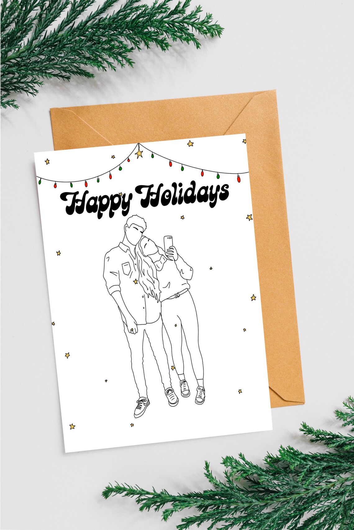 Pack of Custom Christmas Cards Christmas Family Card Couples | Etsy
