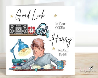 Good Luck in Your Exams Card, Congratulations Card, Good luck, GCSE's, SAT's, A Levels Card, Card for Son, Grandson, Nephew, Brother, Friend