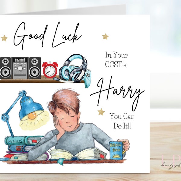 Good Luck in Your Exams Card, Congratulations Card, Good luck, GCSE's, SAT's, A Levels Card, Card for Son, Grandson, Nephew, Brother, Friend