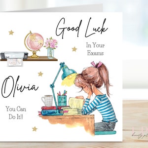 Good Luck in Your Exams Card, Congratulations Card, Good luck, GCSE's, SAT's, A Levels Card, Card for Daughter, Granddaughter, Niece, Sister