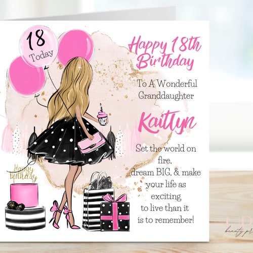 Personalised Birthday Card 16th 18th 21st Granddaughter Sister - Etsy UK