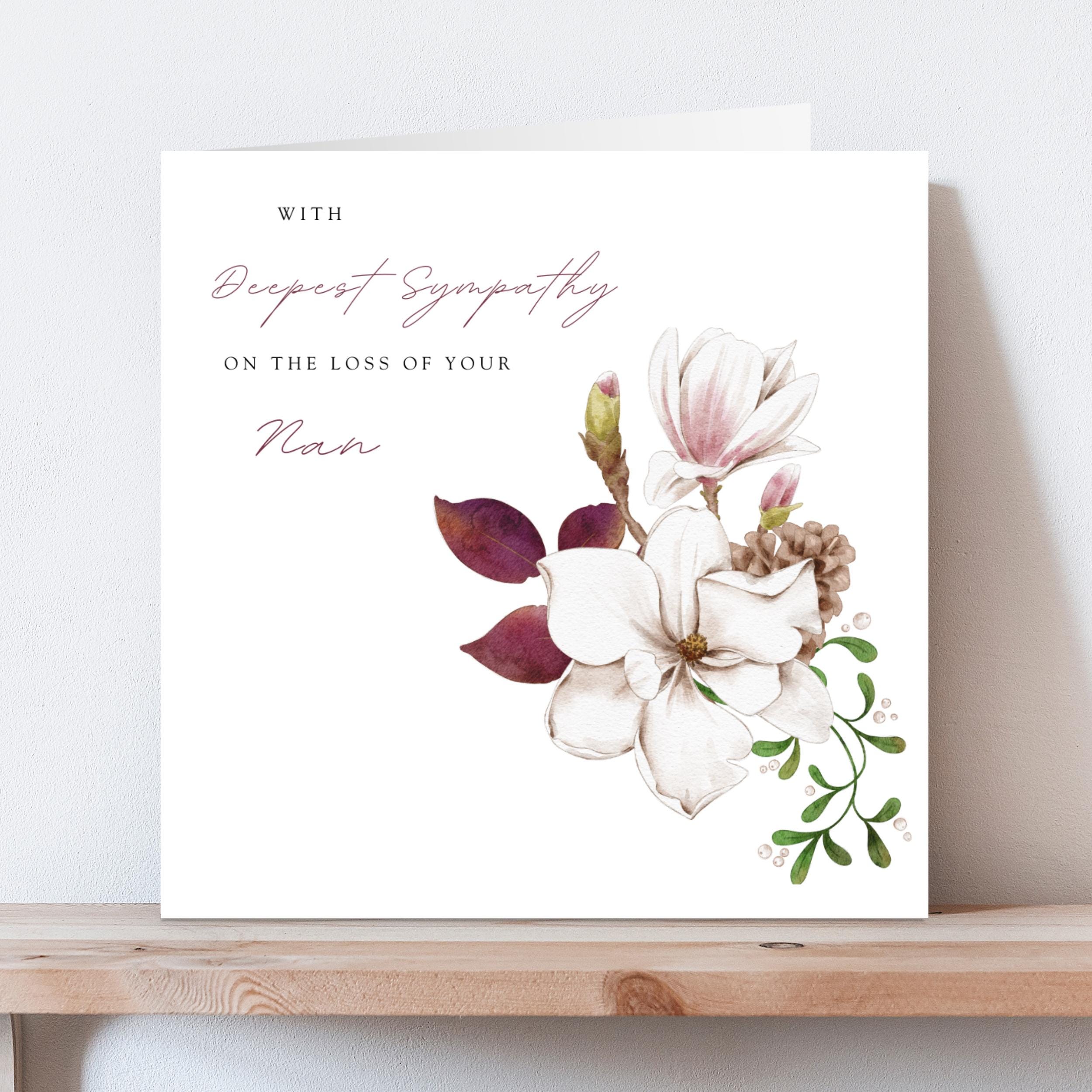 Sympathy Card, With Deepest Sympathy, Condolences Card, Thinking of You ...