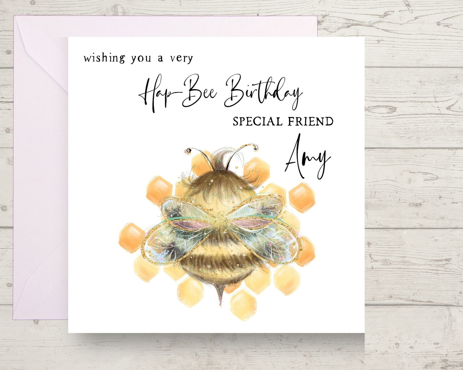 Hap-Bee Birthday Bee Birthday Card for Friend Bumble Bee | Etsy