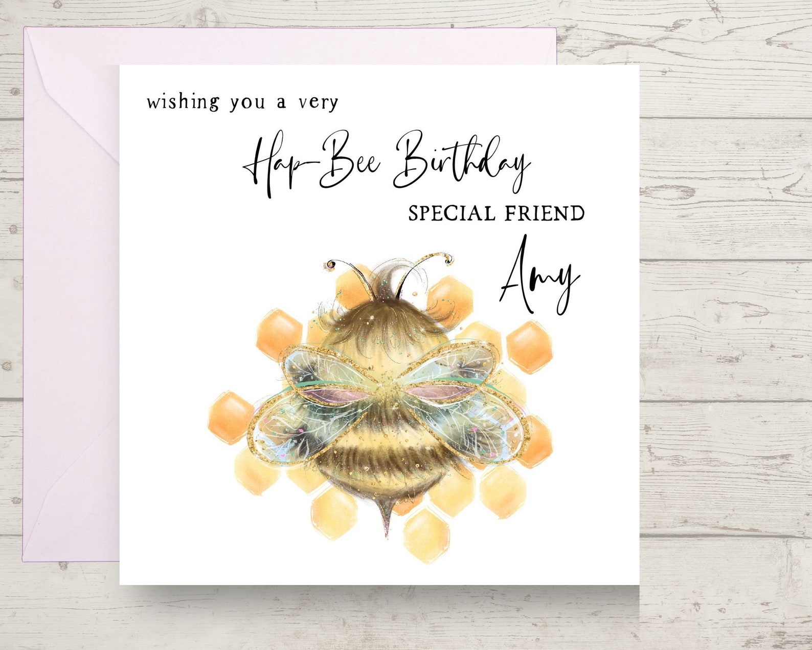 HapBee Birthday Bee Birthday Card for Friend Bumble Bee Etsy