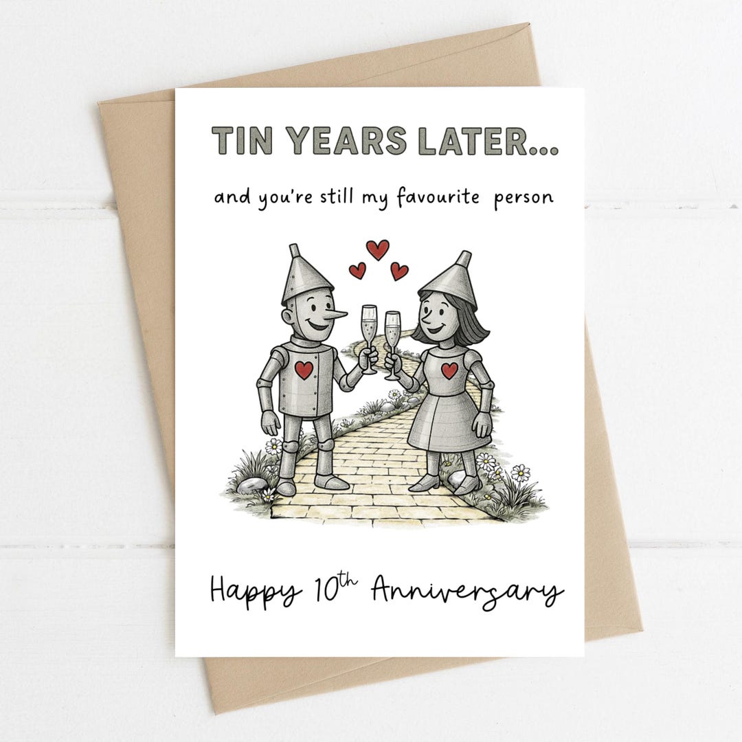 10th Anniversary Card Printable, Tin Anniversary Card, Love Card for ...