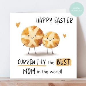 ATTUALMENTE La migliore cartolina di Pasqua per la mamma, cartolina digitale, domenica di Pasqua, cartolina con gioco di parole divertente, download digitale, buona Pasqua, stampabile per Pasqua