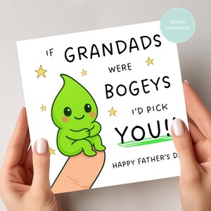Wenn Grandads Bogeys waren, würde ich dich auswählen, Druckbare Karte, zum Herunterladen, Print at Home, humorvolle Karte, Vatertagskarte, sofortdownload, Rude