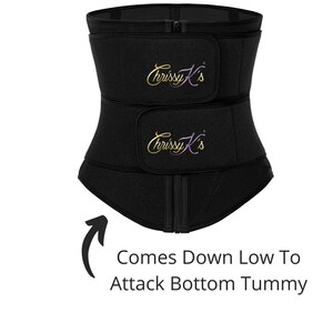 Waist Trainer for Women ChrissyK's Double Band Waist Trainer Work Out Sweat Belt Burn Tummy Fat Train Your Waist No Latex Fitness image 3