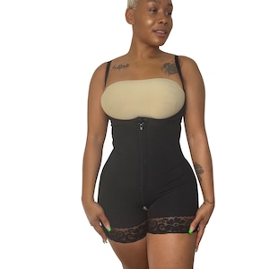 Faja Colombiana Post Surgical Girdle With Side Zipper Body-Suit Mid Length  jumpsuit Postpartum Tights jumpsuit shapewear body shaper 