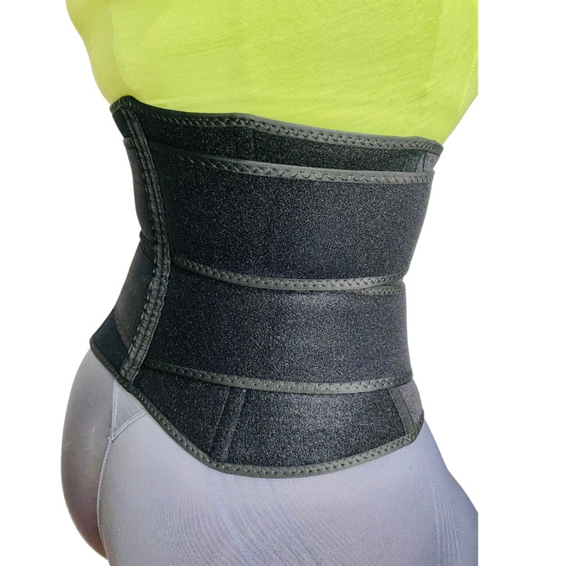 Waist Trainer for Women ChrissyK's Double Band Waist Trainer Work Out Sweat Belt Burn Tummy Fat Train Your Waist No Latex Fitness image 4