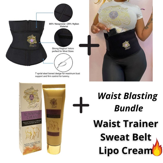 Waist Trainer Sweat Belt Lipo Slimming Cream Extreme Fat Burning Bundle,  Plus Size Waist Trainer, Best Waist Trainer , Waist Cincher, 
