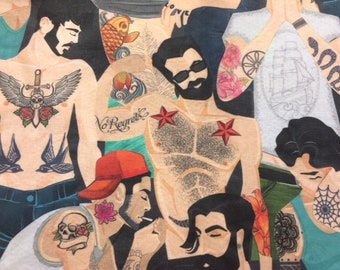 Poszewka na poduszkę TATTO GUYS, dekoracyjna poszewka na poduszkę, 16 x 16 cali lub 18 x 18 cali