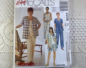 Easy Sew Vintage Plus Size Pattern, MCCALL'S 2208 Pant, Short, Top, and Dress Pattern for Sizes 18 - 22.