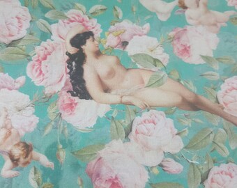 Poszewka na poduszkę BAROQUE, Peonie, Cherubiny i akty, dekoracyjna poszewka na poduszkę, 16 x 16 cali lub 18 x 18 cali, romantyczna poszewka na poduszkę