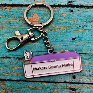 Exclusive Purple Craft Machine Keychain/Makers Gonna Make Keychain/Gift for Crafter/Crafter Keychain Gift