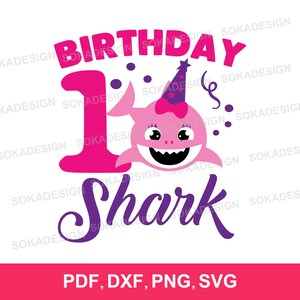 Download Shark 1st Birthday Svg Birthday Shark Svg Dxf Eps Png Baby Etsy