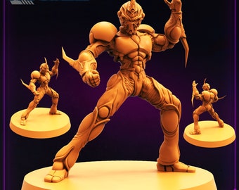 Guyver-Inspired Cyberpunk Bio-Techno Man 2 Warrior Miniature - 32mm Scale RPG Gaming Figure