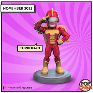 Turboman Jingle All The Way Arnie Chibi | KS | 75mm Scale | Pop Minis | Pop Chibis | Resin Miniatures