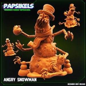 Angry Snowman, Papsikels, Resin Miniature - Tabletop miniature - Fantasy Miniature - 32mm