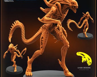 Alien Xenomorph Warriors 32mm Miniature for Sci-fi RPG
