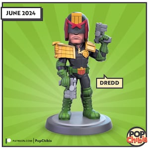 Judge Dredd Chibi | KS | 75 mm Skala | Pop Minis | Knall Chibis | Miniaturen aus Resin