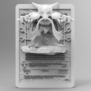 Alakazam - Support mural pour cartes Pokémon imprimées en 3D | Fan art | JCC Pokémon | Modèle en résine | Modèles ABC3D