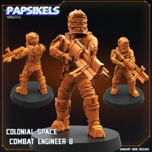 Aliens Vs Humans - Ascension - Colonial Space Combat Engineer Set 2 - Isaac Dead Space, Papsikel, 32 mm Mini
