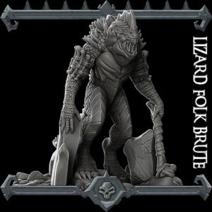 Echsenvolk Brute | Bonus | Raketen Schwein Spiele | Miniaturen für Tabletop Spiele. 28 mm bis 32 mm Resin Figuren für RPG, D&D, Dungeons und Dragons