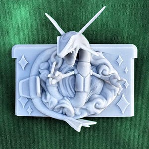 Rayquaza Smaragd - 3D Gedruckt Pokemon Game Boy Card Modul Wandhalter | Fan Art | Pokemon Sammelkartenspiel | Harzmodell | ABC3D Modelle