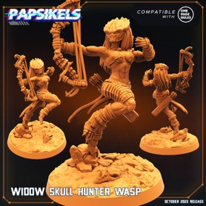 Skull Hunters Widow Wasp Miniature - 32mm Resin Figure for Tabletop RPG and One Page Rules