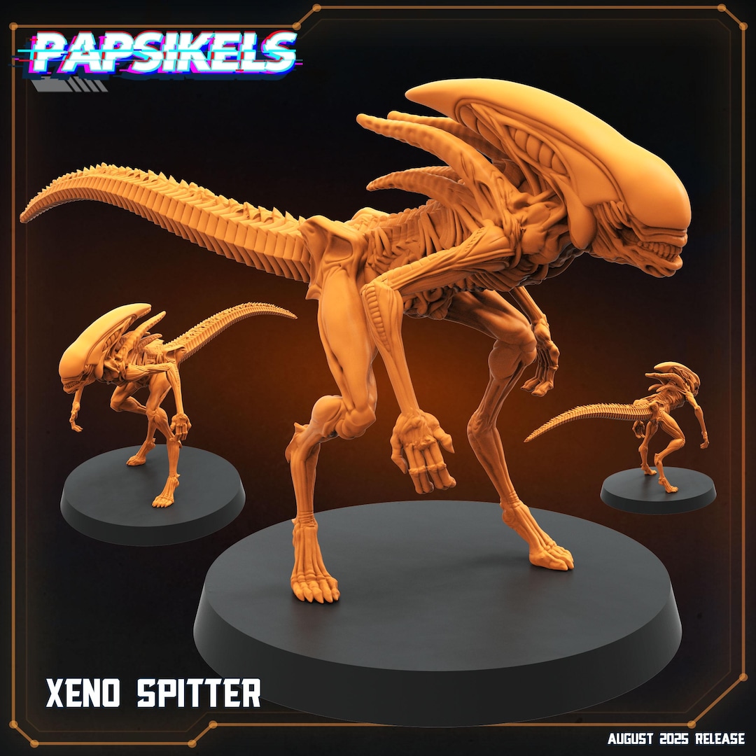 Aliens Vs Humans - August 2025 I Xeno Spitter Aliens | Papsikels, 28mm ...