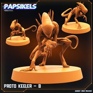 Xenomorph Proto Keelers: 32mm Miniatures for Alien-Themed RPG & Tabletop Gaming by Papsikels