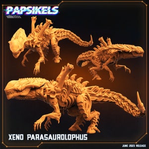 Aliens Vs Humans -  Xenomorph Xeno Parasaurolophus Miniature: Epic Alien Encounter for RPG and TTRPG Games