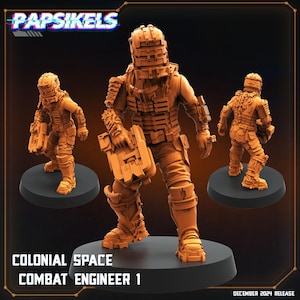 Aliens Vs Humans - Space Dead - Colonial Space Combat Engineer Set 1 - Isaac Dead Space, Papsikels, 32 mm Mini