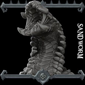 Sandwurm | Bonus | Raketen Schwein Spiele | Miniaturen für Tabletop Spiele. 28 mm bis 32 mm Resin für RPG, D&D, Dungeons and Dragons