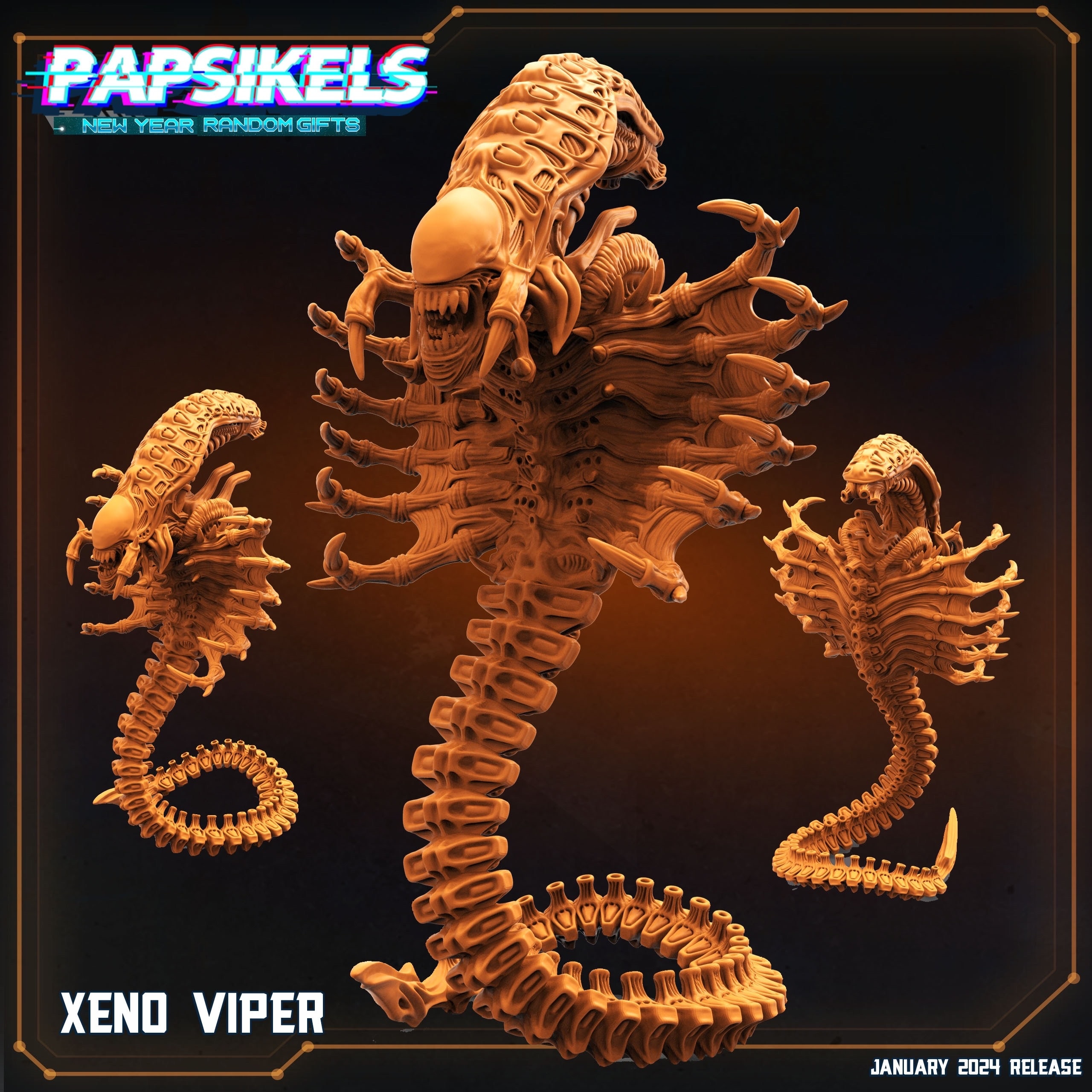 Xenowars Xenomorph Viper Miniature: 32mm Scale Alien Creature for RPG, TTRPG, and Tabletop Gaming