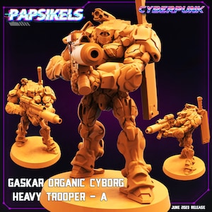 Cyberpunk Gaskar Organic Heavy Trooper Squad Miniatures for Wargaming, RPG, Sci-Fi Tabletop Battles