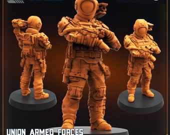 Aliens - Union of Progressive Peoples - UPP - Union Armed Forces Progressive Peoples SOF Set 1  | Papsikels, Resin Tabletop  Miniature 32mm