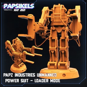 Aliens Vs Humans - Papz Industries Unmanned Power Suit - Loader Mode, Powerloader - Papsikels, Resin Miniature 32mm