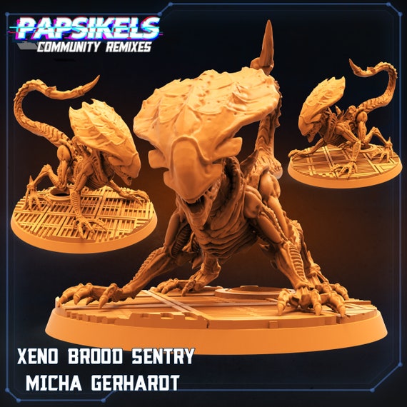 Alien Brood Sentry Miniature by Micha Gerhardt - Papsikels