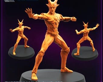 Superhuman Mutant Zet | Bio-Armour Hero | Guyver-Inspired Resin Miniature | 28mm / 32mm Scale | 25mm Base | Choose Pose or Set | Papsikels