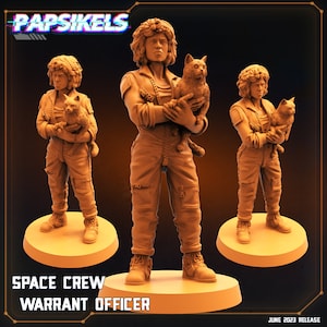 32mm Alien vs Humans Nostromo Space Crew Miniatures Set - 7 Detailed Figures for RPG