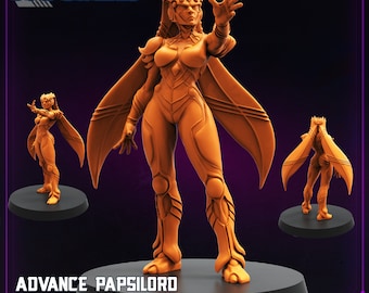 Cyberpunk Feminine Leader Griselda (Guyver) 32mm Miniature - Papsikels Advanced Papsilord RPG Figure