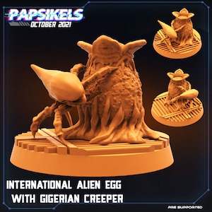 Xenomorph International Eggs with Gigerian Creepers, Papsikels Miniature - Set of 2, 32mm Models