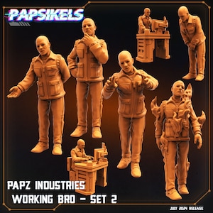 Aliens Vs Humans, Working Bros Set 2 / Working Joes , Papsikels, 32mm Mini