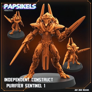 Aliens Vs Humans - Killers of Hunters I Independent Construct Purifier Sentinels - Starcraft Inspired | Papsikels, 28mm or 32mm Mini