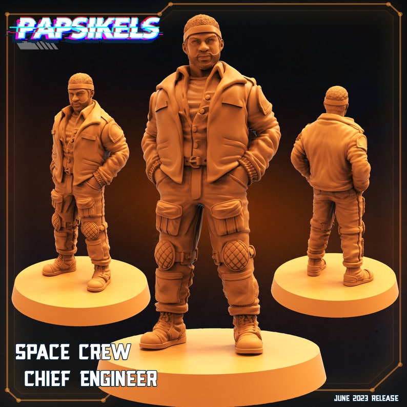 Sci-Fi Alien Nostromo Miniature: 32mm Space Crew Chief Engineer for Tabletop Gaming, RPG, and Collectors image 1